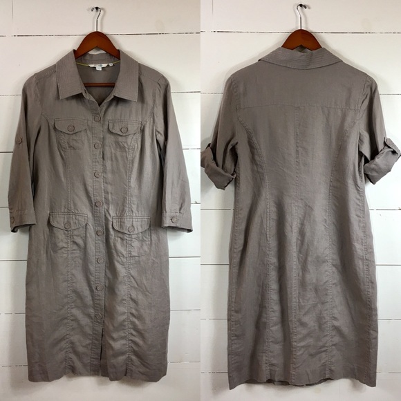 linen shirt dress midi